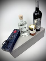 Γκρι ξύλινο κουτί με γαλλικό κρασί και απόσταγμα Rocks & Grapes Γκρι ξύλινο κουτί με γαλλικό κρασί και απόσταγμα Rocks & Grapes