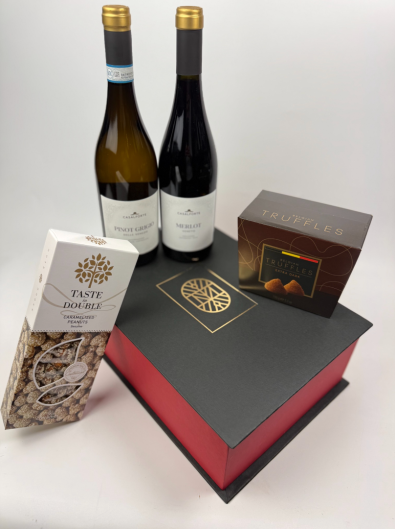 Δώρο δύο εκλεκτών ιταλικών κρασιών από την περιοχή Veneto σε δίχρωμο πολυτελές κουτί με προσωποποιημένο λογότυπο