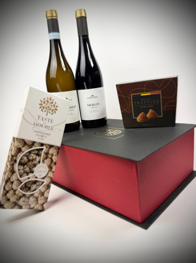Δώρο δύο εκλεκτών ιταλικών κρασιών από την περιοχή Veneto σε δίχρωμο πολυτελές κουτί με προσωποποιημένο λογότυπο
