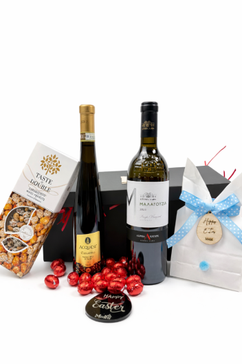 Πασχαλινό Δώρο με Κρασιά Μοσχάτο d’Asti & Μαλαγουζιά Κτήμα Alpha – Premium Gift Box
