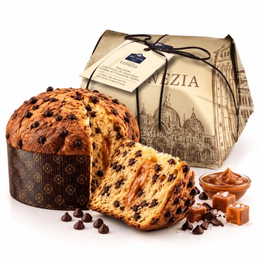 VENEZIA-Panettone with Salted Caramel cream and choco drops 750g