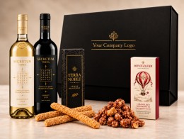 Χειροποίητο  Κουτί 2 φιαλών με Delicatessen &  2 Κρασιά 