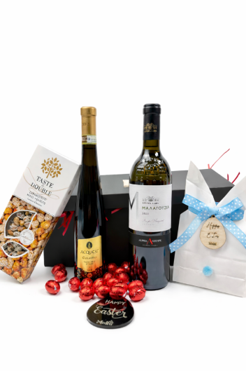 Πασχαλινό Δώρο με Κρασιά Μοσχάτο d’Asti & Μαλαγουζιά Κτήμα Alpha – Premium Gift Box